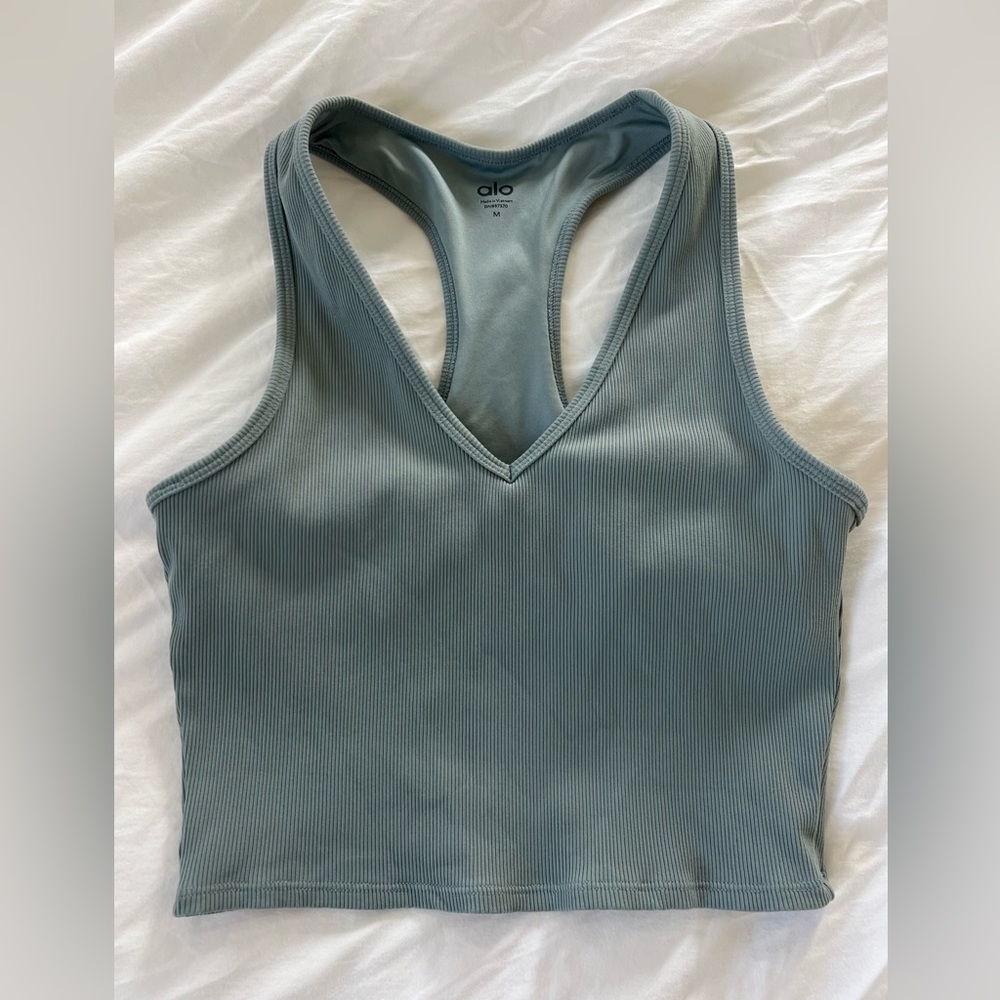 Alo ribbed racer back bra